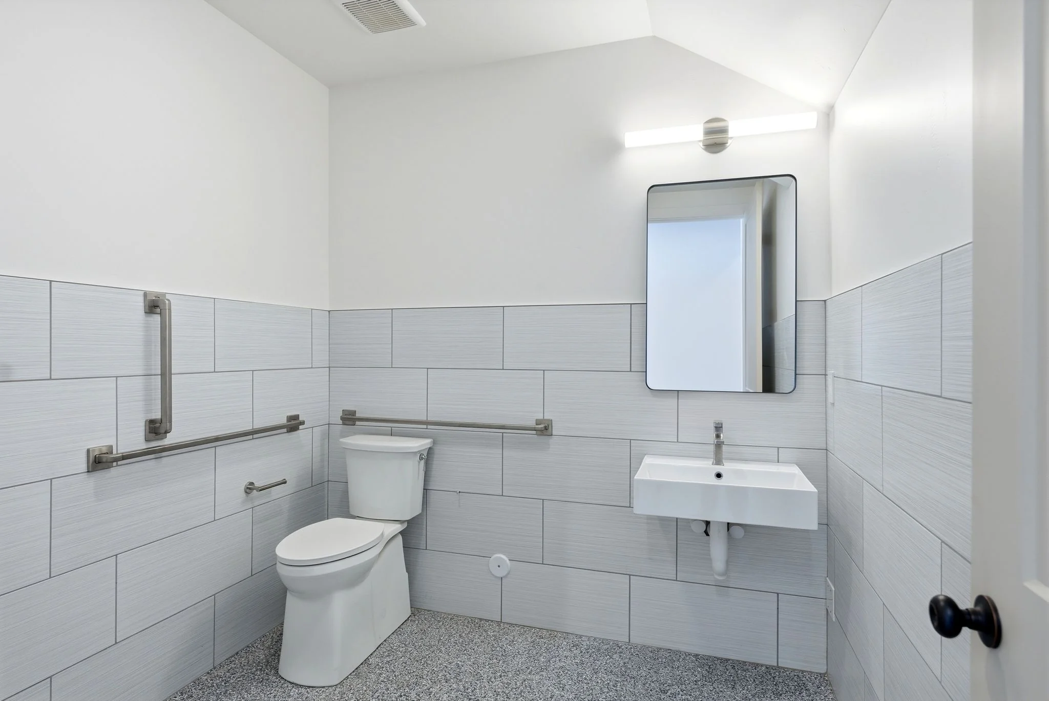 Garage level bathroom