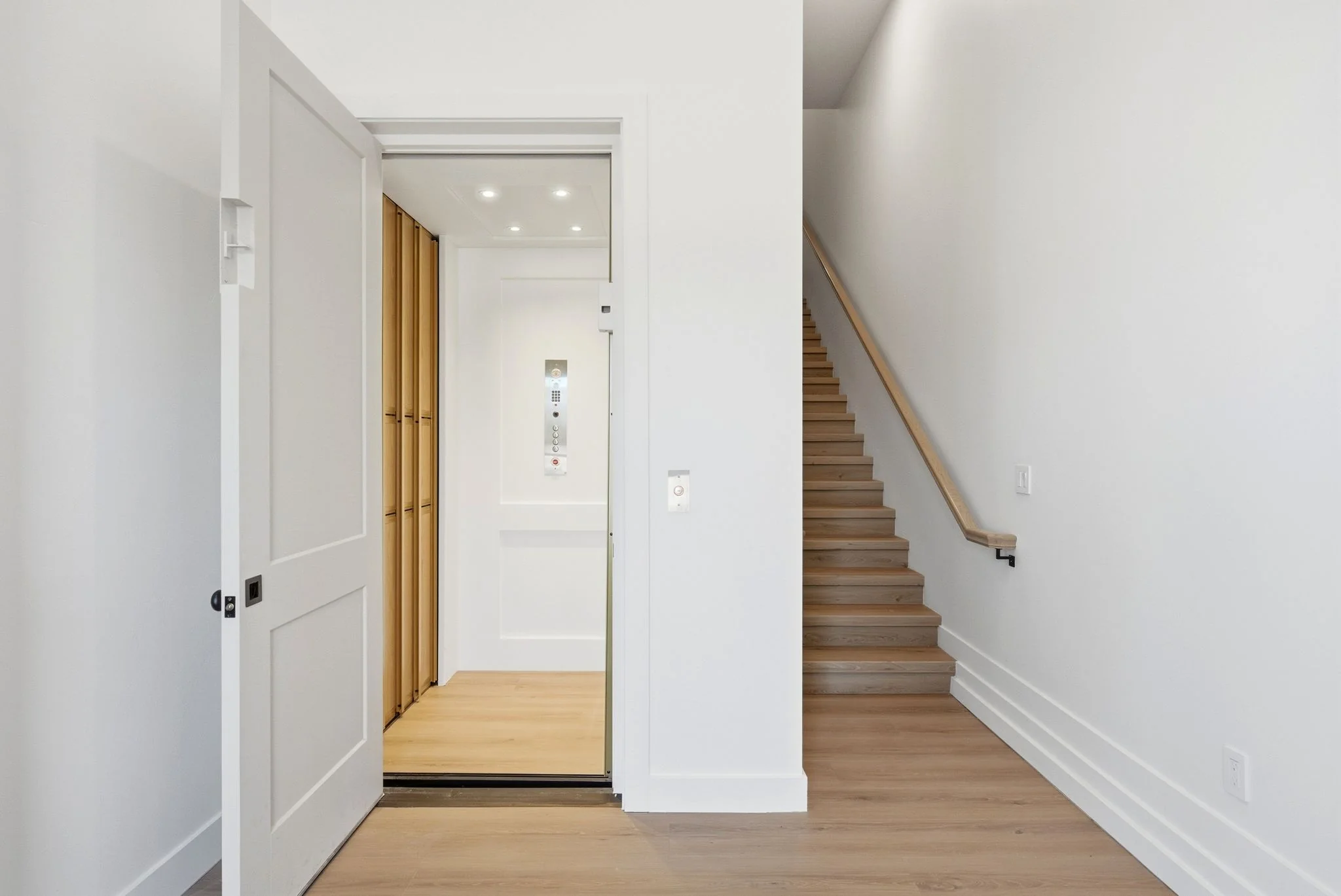 Elevator and stairwell